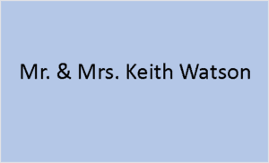 Mr. and Mrs. Keith Watson